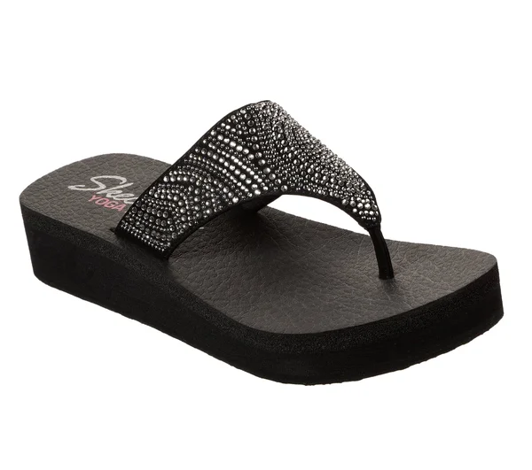 Skechers Women's Vinyasa - Stone Candy Wedges, Black, 5.0