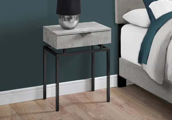 White Finish Laminate Metal Accent Table