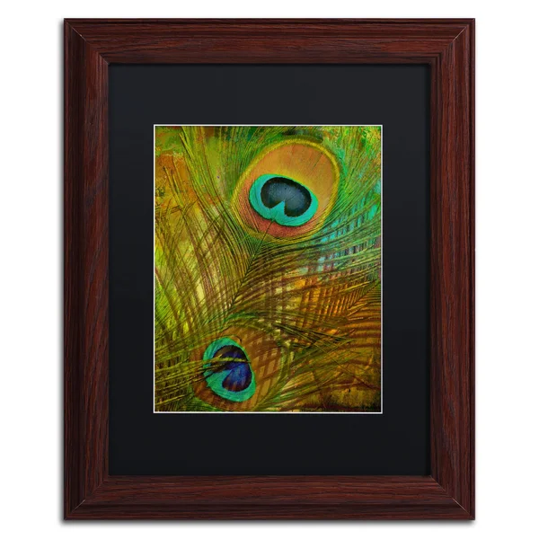 Trademark Fine Art &Peacock Candy II& by Color Bakery Framed Graphic Art - Size: 14x22 H x 11x22 W x 0.5x22 D - Mat Color: Black