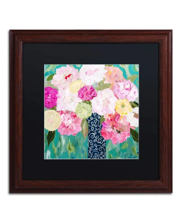 Trademark Art Carrie Schmitt 'Botanical Splash' Matted Wood Framed Art