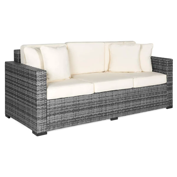 Best Choice Products 3-Seat Outdoor Wicker Sofa with Cushions, Gray