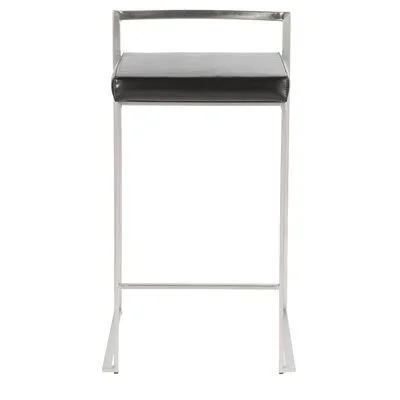 Elena Counter & Bar Stool Willa Arlo Interiors Upholstery: Black Faux Leather, Frame Color: Antique, Seat Height: Counter St