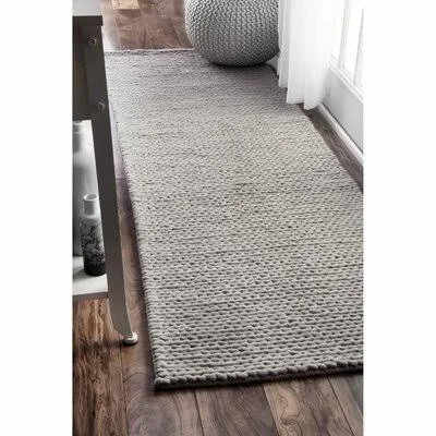 Valeri Hand Braided Wool Light Gray Area Rug Sand & Stable Rug Size: Runner 2&6x22 x 6&