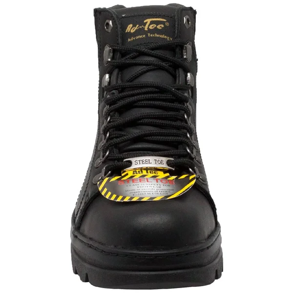 AdTec Men's 6 in. Black Steel Toe Hiker