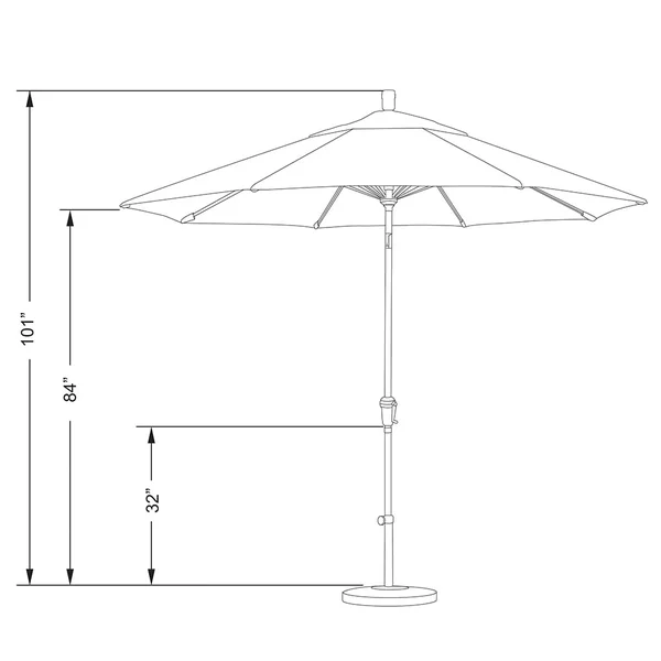 California Umbrella - 9& Aluminum Market Umbrella F22 - Antique Beige Champagne - Olefin