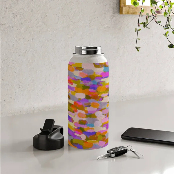 Alisa Galitsyna Colorful Brush Strokes 32 oz Water Bottle with Straw Lid - Society6
