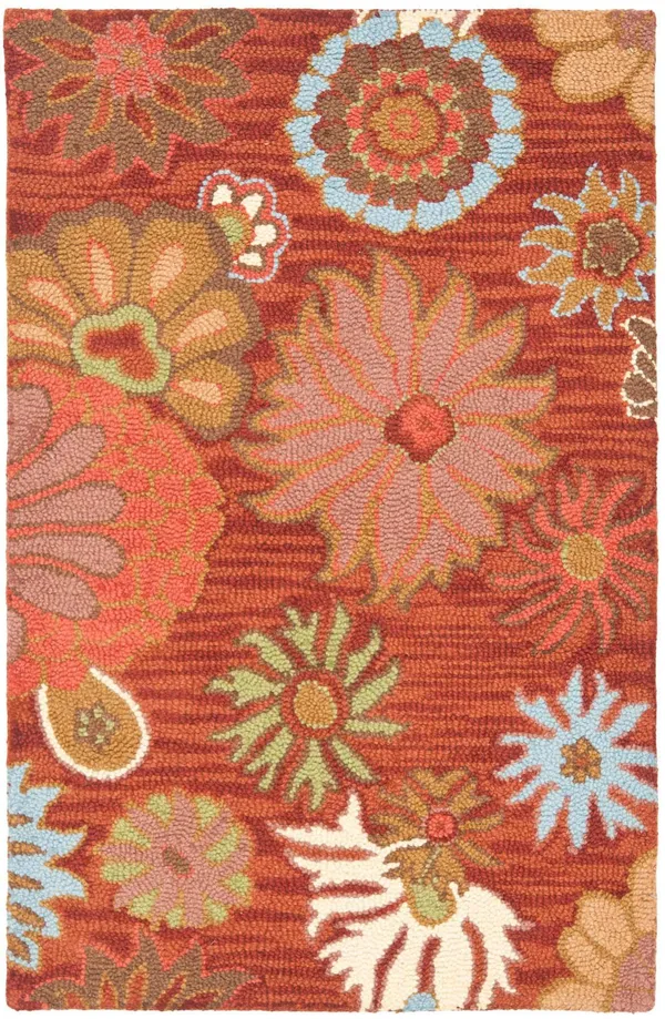 Safavieh Blossom BLM731B Red - Multi Rug 6& x 6& Round