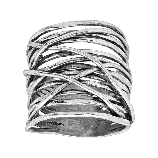 Silpada &Sundried& Criss-Crossed Textured Sterling Silver Ring - Size 6