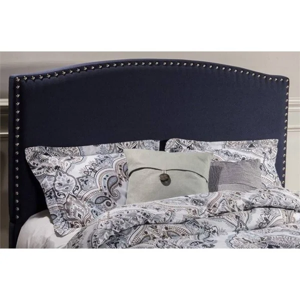 Atlin Designs Upholstered Full Panel Headboard in Navy Linen