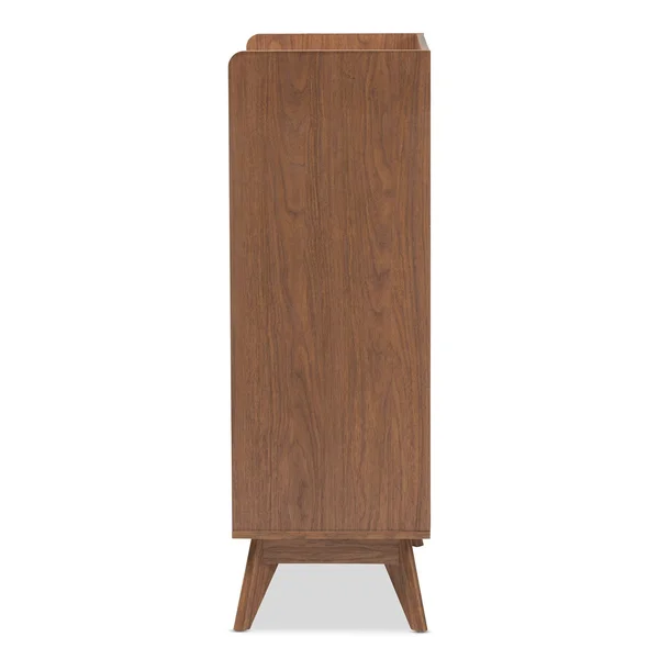 Baxton Studio 4-Drawer Storage Chest, White/Walnut