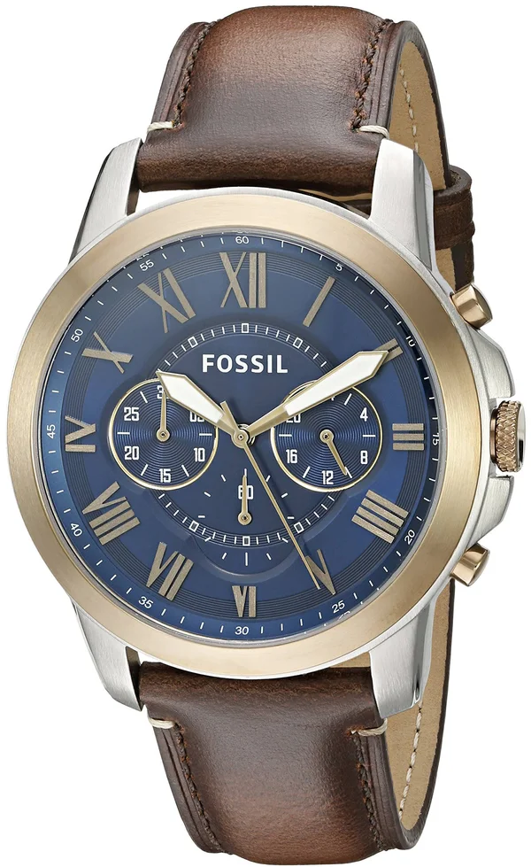 Fossil Men's FS5150 'Grant' Chronograph Brown Leather Watch