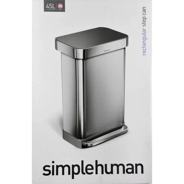 Simplehuman Trash Can - Rectangular Step Can, 45 Liter