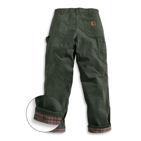 Carhartt Men's Flannel Lined Washed Duck Dungaree