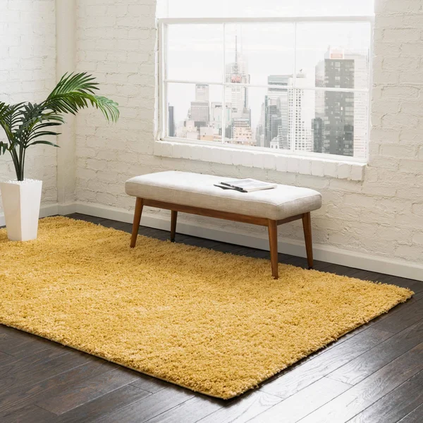 Unique Loom Everyday Solid Shag Area Rug (Yellow - 8& 0 x 11& 0)