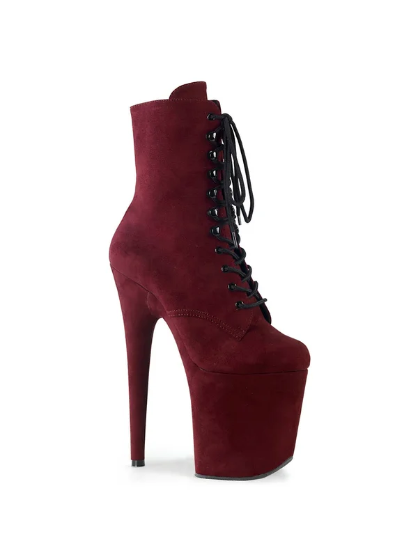 FLAMINGO-1020FS, 8x22 Heel, 4x22 Platform Lace-Up - Burgundy 11