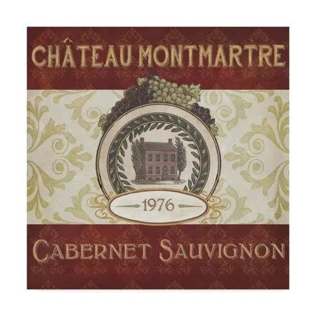 Trademark Fine Art 'Burgundy Wine Labels II' Canvas Art by June Erica Vess - Size: 35 x 35