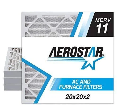 Aerostar Allergen & Pet Dander 20x20x2 MERV 11 Pleated Air Filter, Made in The USA, (Actual Size: 19 1/2 inchx19 1/2 inchx1