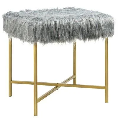 Keerie Iron Accent Stool Mercer41 Color: Gray
