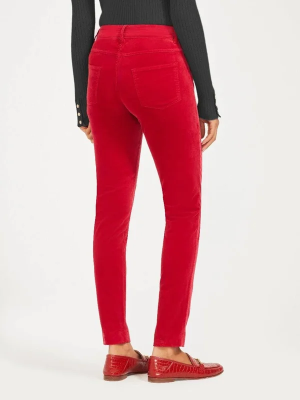 J.Mclaughlin Women's Watson Velvet Jeans Red Solid, Size 14