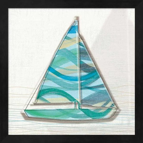 Great Art Now Smooth Sailing by Tandi Venter, 2 Piece Framed Art Set Each 13 inchw x 13 inchh, Size: 13 x 13, Blue
