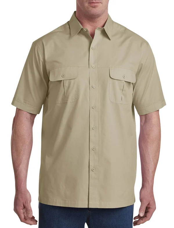 Big & Tall Harbor Bay Short-Sleeve Co-Pilot Sport Shirt, Men's, Size: 5XL, White