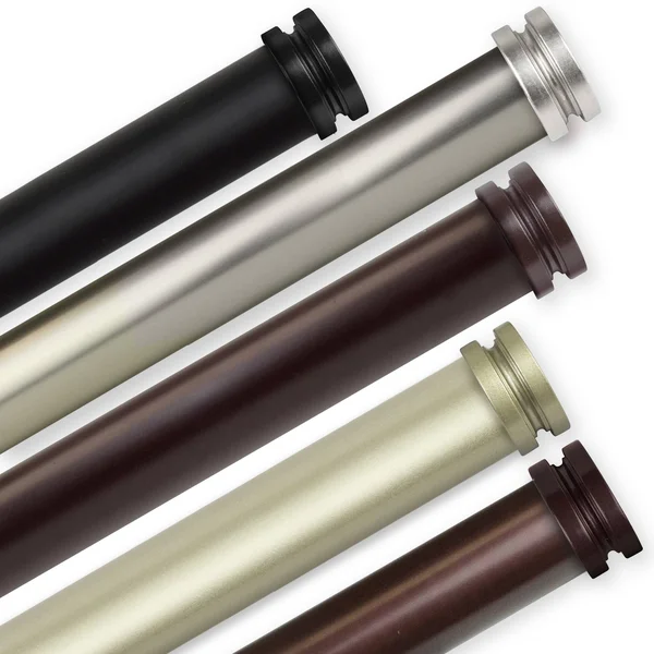InStyleDesign Pita 1 inch Diameter Adjustable Curtain Rod - 66 to 120 Inches - Satin Nickel