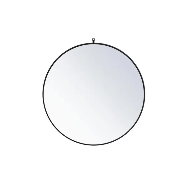 Elegant Furniture Medium Round Black Modern Mirror (39 in. H x 39 in. W)