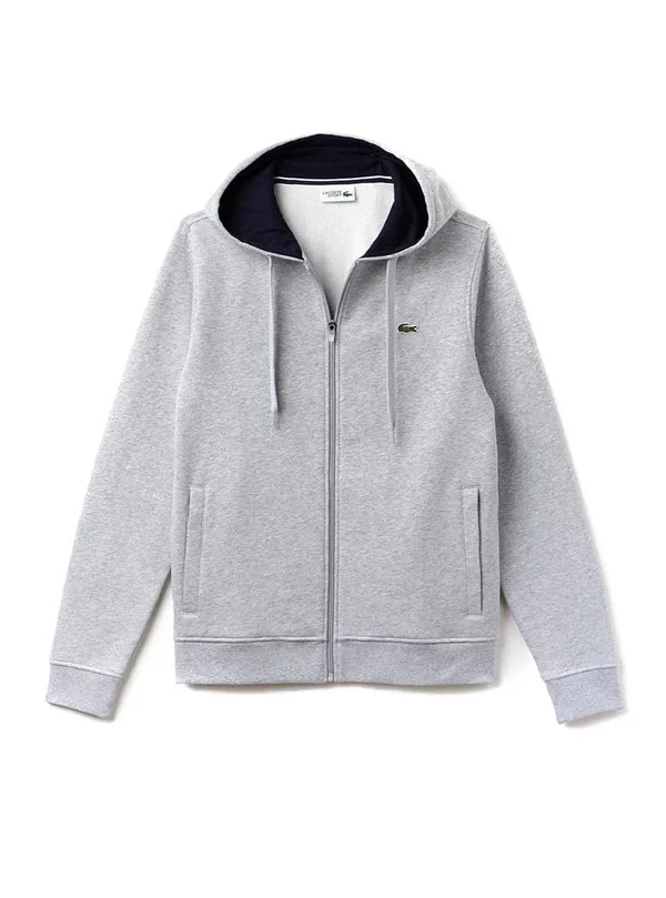 Lacoste Sport Full Zip Hoodie Grey