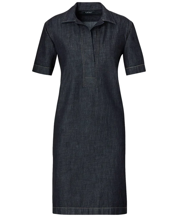 Lauren Ralph Lauren Denim Shift Women's Dress Nightfall Wash : Xs