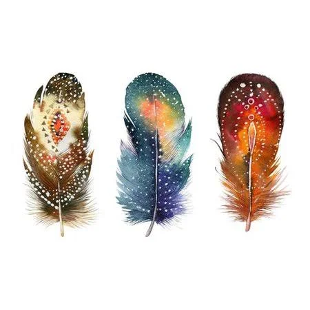 Marmont Hill 'Colored Feathers' Painting Print on Wrapped Canvas - Red