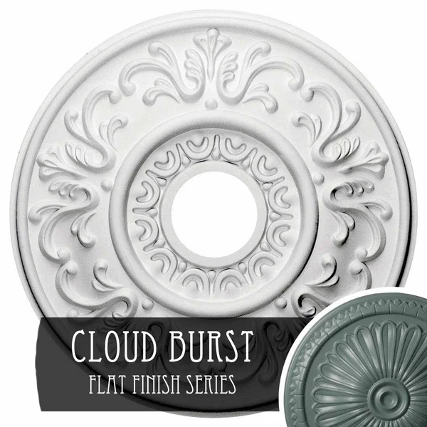 18 inchod x 3 1/2 inchid x 1 inchp Valletta Ceiling Medallion (Fits Canopies Up to 3 1/2 inch) - Hand-Painted Cloud Burst