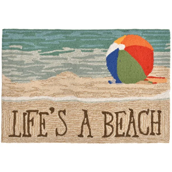 Liora Manne Frontporch Life&s A Beach Indoor/Outdoor Rug Multi 30x22x48x22
