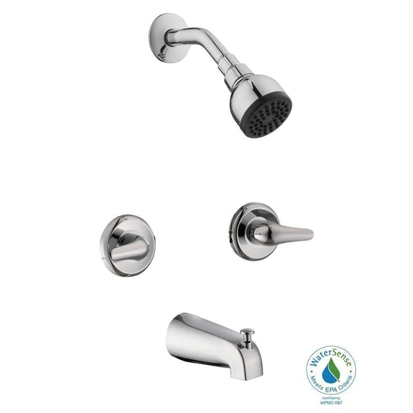 Glacier Bay Aragon 2-Handle Tub and Shower Faucet in Chrome