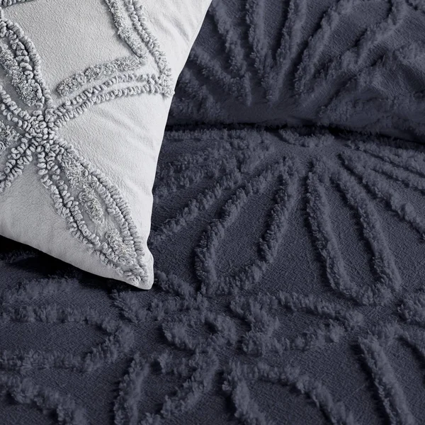 Peri Chenille Medallion Comforter Set - King - White