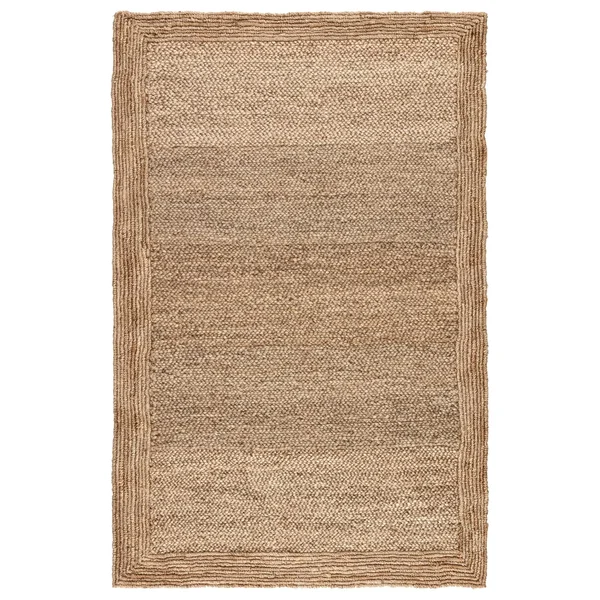 Namtso Natural Solid Beige Area Rug - 5& x 8&