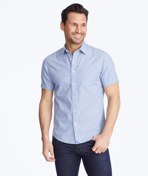 UNTUCKit Wrinkle-Free Short-Sleeve Almodi Shirt Men's Blue Button-Down