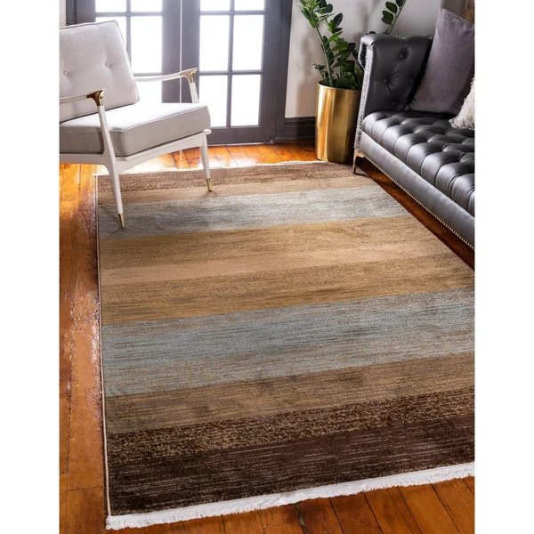 Unique Loom Manila Fars Round Rug - 8& x 8& Multi