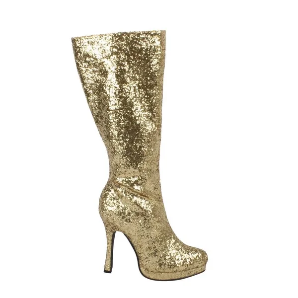 Ellie Shoes 421-ZARA - 4x22 Knee High Glitter Boots - Silver 12
