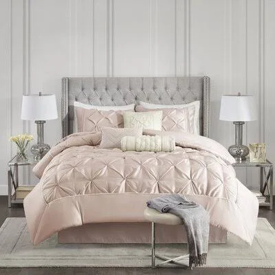Willa Arlo Interiors Benjamin Comforter Set Size: King Comforter + 6 Additional Pieces, Color: Blush