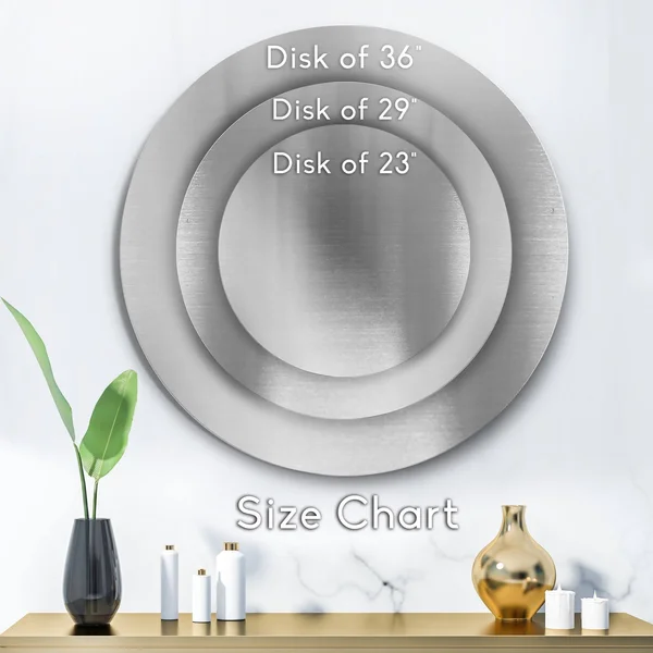 Designart 'Fractal Flower Clear Blue Digital Art' Floral Large Disc Metal Wall