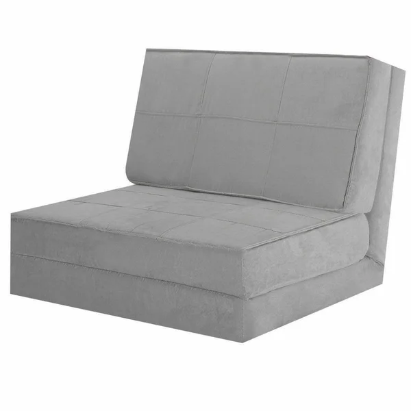 Costway Fold Down Chair Flip Out Lounger Convertible Sleeper Bed Couch Game Dorm Guest Gray