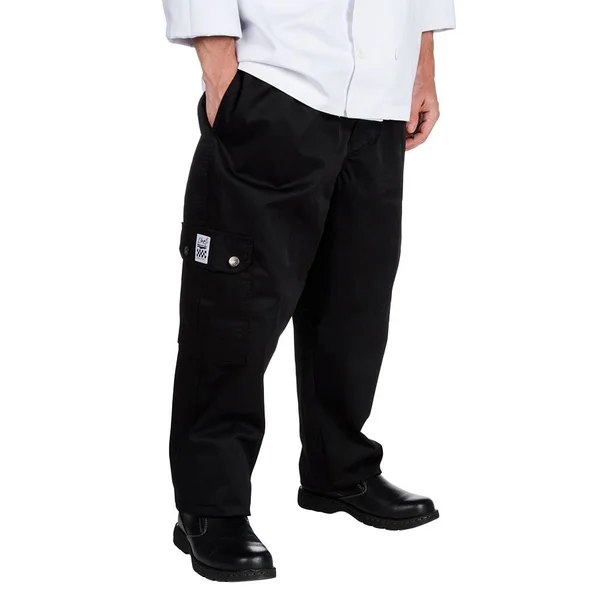 Chef Revival P024BK-4X Chef Pants - Cargo, Men, Black, 4X