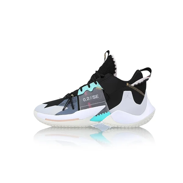 Jordan Mens Why Not Zer0.2 SE Basketball Shoes - Black/Vast Grey/White/Sail - Size 8.5