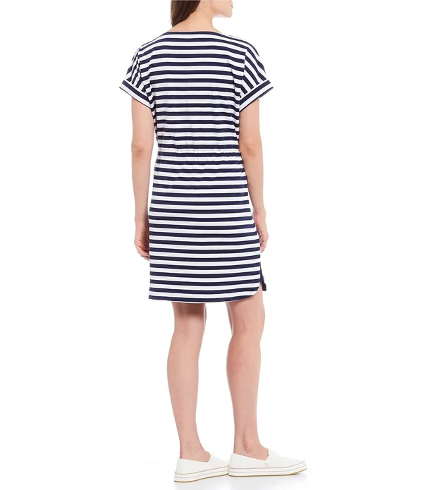 Tommy Bahama Women's Veranda Amira Stripe Dress - Island Navy - Size L