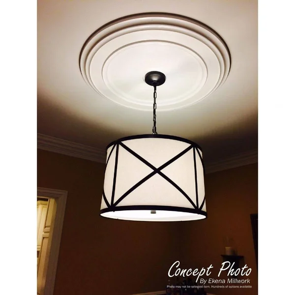 51 1/8x22OD x 19 7/8x22ID x 2x22P Deco Ceiling Medallion (Fits Canopies Up to 19 7/8x22), Hand-Painted Cloud Burst Crackle