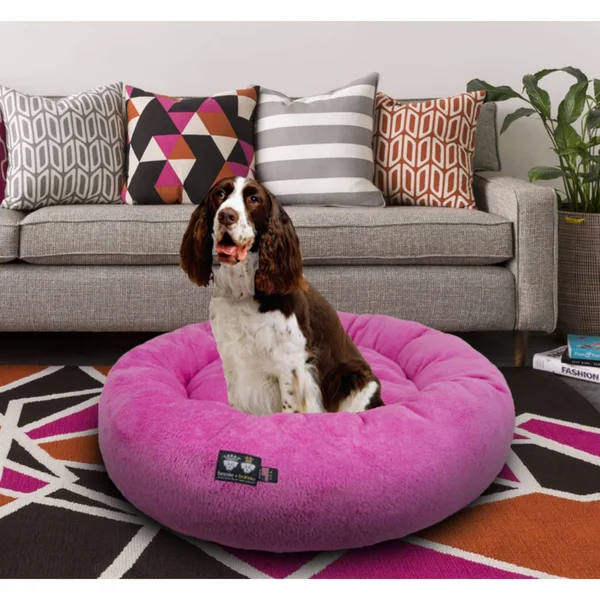 Bessie and Barnie Ultra Plush Deluxe Comfort Pet Dog & Cat Pink Snuggle Bed, Size: Small - 23 inch