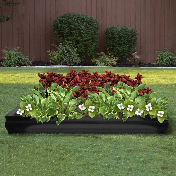 Fiberedge Raised Garden Bed 42x22 x 42x22 x 6x22 Black Fiberglass