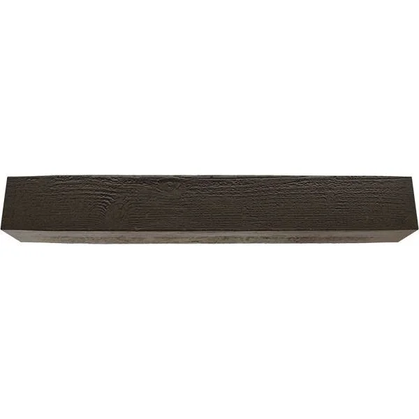 Ekena Millwork MANURS04X06X48ZW 4x22H x 6x22D x 48x22W Rough Sawn Faux Wood Fireplace Mantel - Premium Walnut