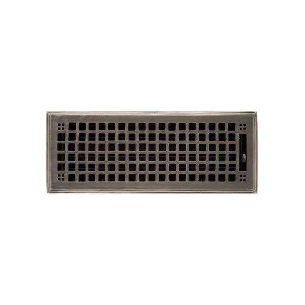 Mission Brass Floor Register - Distressed Antique Pewter 4x22 x 10x22 (5-1/8x22 x 11-1/4x22 Overall) - Signature Hardware 440937