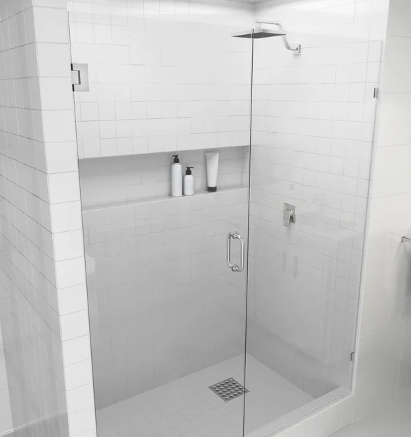 Glass Warehouse 78-in x 42.25-in Frameless Shower Door Wall Hinge Brushed Nickel - GW-WH-42-25-BN